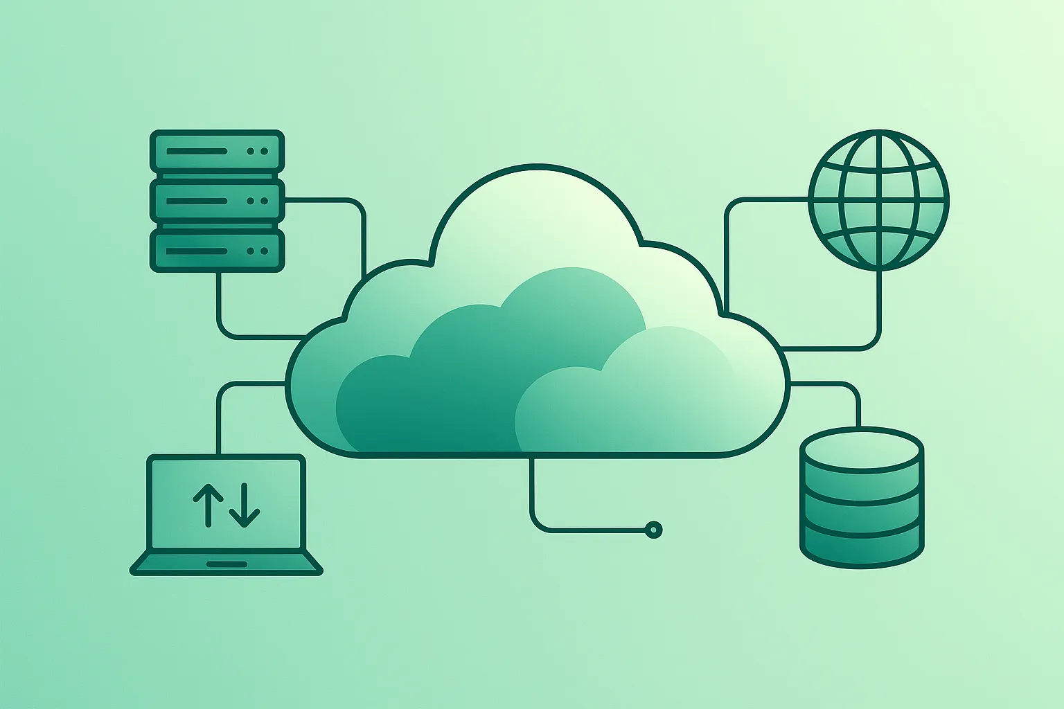 Illustration of cloud computing concepts for beginners